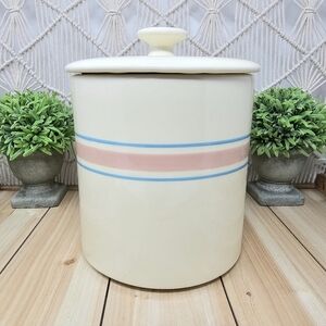 McCoy Pink & Blue Stripes 4253 Canister & Lid